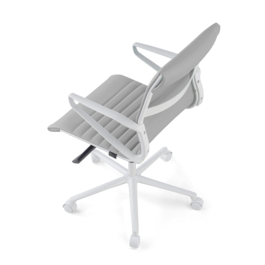 executive chair white grey low back white frame synthetic leather fixed armrests 8