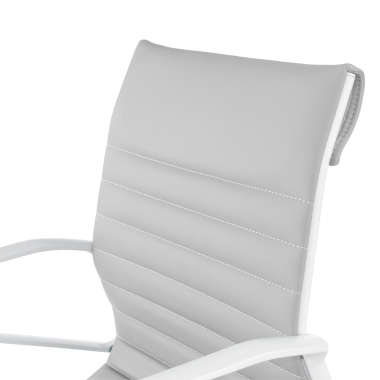 executive chair white grey low back white frame synthetic leather fixed armrests 9