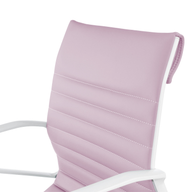 executive chair white pink low back white frame synthetic leather fixed armrests 9