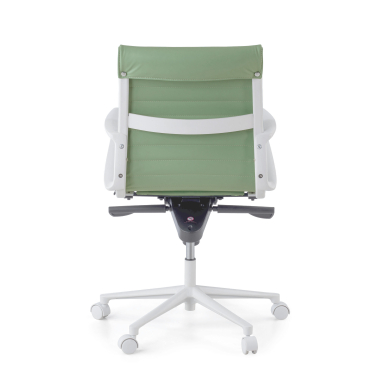 executive chair white green low back white frame synthetic leather fixed armrests 7
