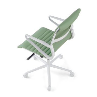executive chair white green low back white frame synthetic leather fixed armrests 8