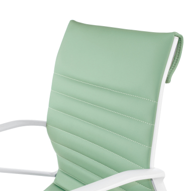 executive chair white green low back white frame synthetic leather fixed armrests 9