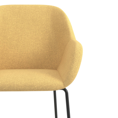 visitor chair yellow sled base frame fabric upholstered armrests 5