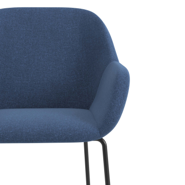 visitor chair blue sled base frame fabric upholstered armrests 5