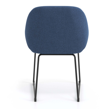 visitor chair blue sled base frame fabric upholstered armrests 6