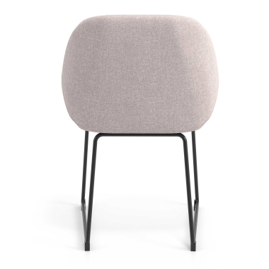 visitor chair beige sled base frame fabric upholstered armrests 6