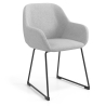 Meeting chair with castors Greta, aluminium base