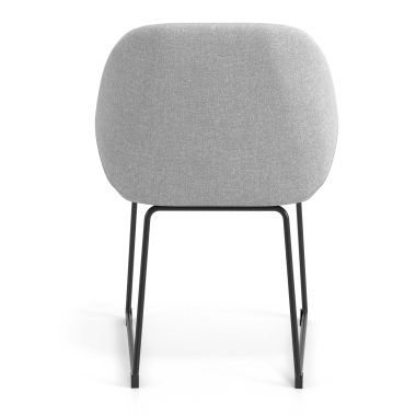visitor chair light gray sled base frame fabric upholstered armrests 6