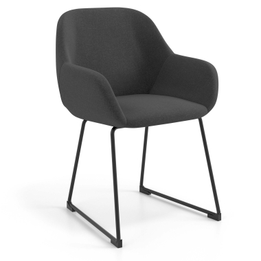 visitor chair anthracite sled base frame fabric upholstered armrests 1