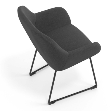 visitor chair anthracite sled base frame fabric upholstered armrests 7
