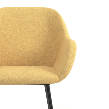 visitor chair black yellow 4 legs fabric upholstered armrests 5