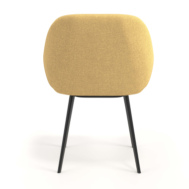 visitor chair black yellow 4 legs fabric upholstered armrests 6