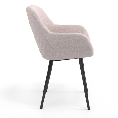 visitor chair black beige 4 legs fabric upholstered armrests 3
