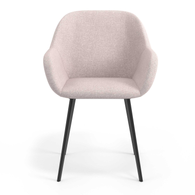 visitor chair black beige 4 legs fabric upholstered armrests 4