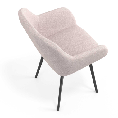 visitor chair black beige 4 legs fabric upholstered armrests 7