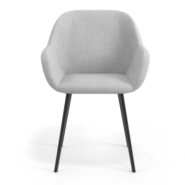 visitor chair black light gray 4 legs fabric upholstered armrests 4