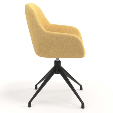 meeting room chair black yellow swivel fabric upholstered armrests 3