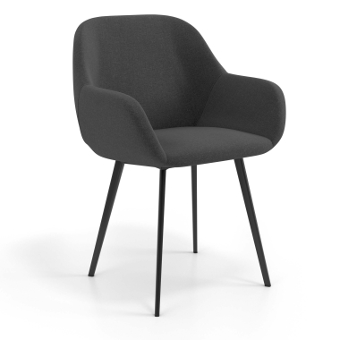 visitor chair anthracite 4 legs fabric upholstered armrests 1