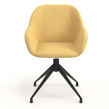 meeting room chair black yellow swivel fabric upholstered armrests 4