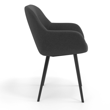visitor chair anthracite 4 legs fabric upholstered armrests 3