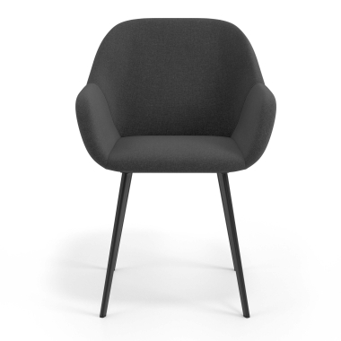 visitor chair anthracite 4 legs fabric upholstered armrests 4