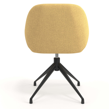 meeting room chair black yellow swivel fabric upholstered armrests 6