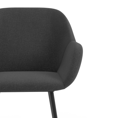 visitor chair anthracite 4 legs fabric upholstered armrests 5