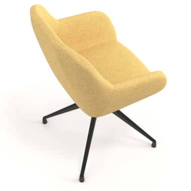 meeting room chair black yellow swivel fabric upholstered armrests 7