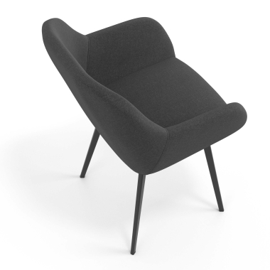 visitor chair anthracite 4 legs fabric upholstered armrests 7
