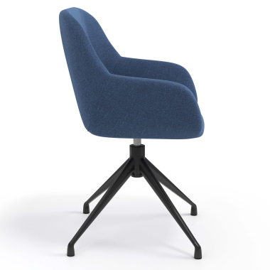 meeting room chair black blue swivel fabric upholstered armrests 3