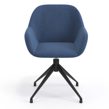 meeting room chair black blue swivel fabric upholstered armrests 4