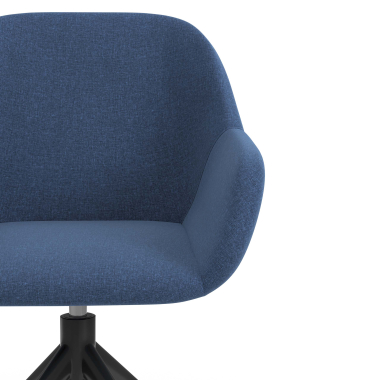meeting room chair black blue swivel fabric upholstered armrests 5
