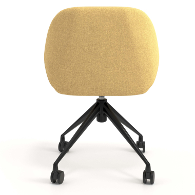 meeting room chair black yellow swivel with casters fabric upholstered armrests 6