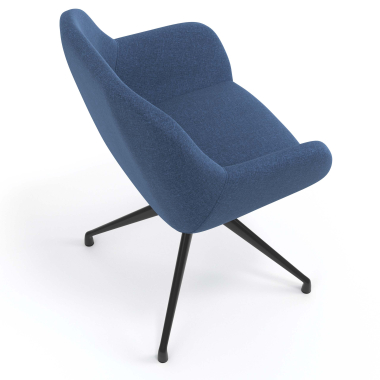 meeting room chair black blue swivel fabric upholstered armrests 7