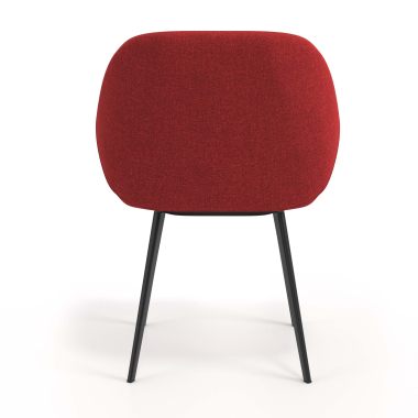 visitor chair red 4 legs fabric upholstered armrests 6