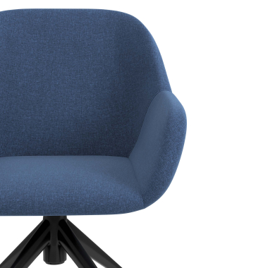 meeting room chair black blue swivel with casters fabric upholstered armrests 5