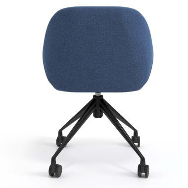 meeting room chair black blue swivel with casters fabric upholstered armrests 6