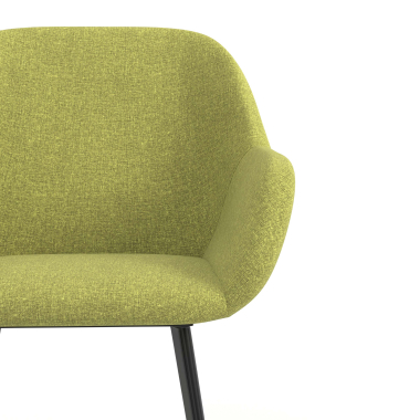 visitor chair green 4 legs fabric upholstered armrests 5