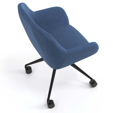 meeting room chair black blue swivel with casters fabric upholstered armrests 7