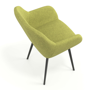 visitor chair green 4 legs fabric upholstered armrests 7