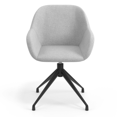 meeting room chair light gray swivel fabric upholstered armrests 4