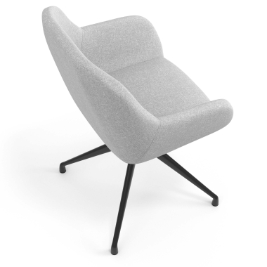 meeting room chair light gray swivel fabric upholstered armrests 7