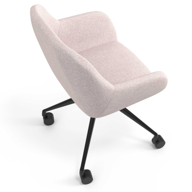 meeting room chair black beige swivel with casters fabric upholstered armrests 7