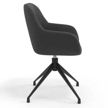 meeting room chair anthracite swivel fabric upholstered armrests 3