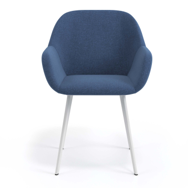 visitor chair blue 4 legs fabric upholstered armrests 4