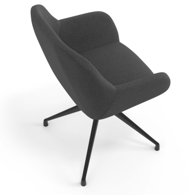 meeting room chair anthracite swivel fabric upholstered armrests 7
