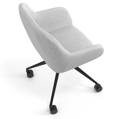 meeting room chair light gray swivel with casters fabric upholstered armrests 7