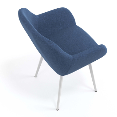 visitor chair blue 4 legs fabric upholstered armrests 7