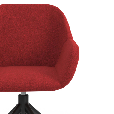 meeting room chair red swivel fabric upholstered armrests 5