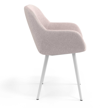 visitor chair beige 4 legs fabric upholstered armrests 3